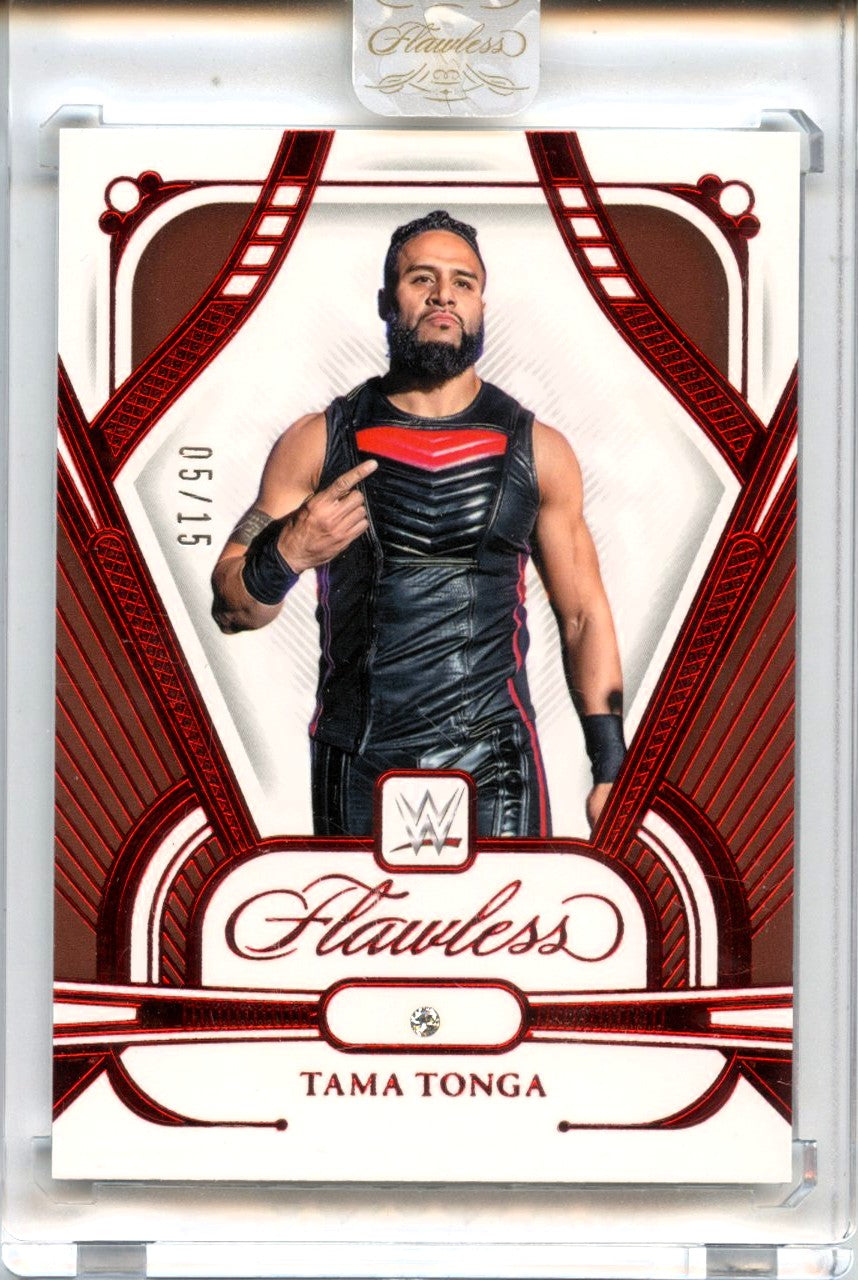 Tama Tonga 2024 Flawless WWE Ruby Red Diamond SP 5/15