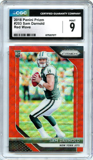 Sam Darnold RC 2018 Panini Prizm Red Wave Rookie SP 81/149 CGC 9
