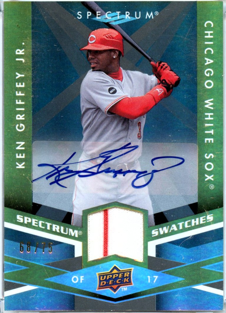 Ken Griffey Jr 2009 Upper Deck Spectrum Game Used Patch Auto SP 68/75-1