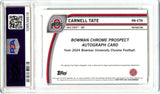 Carnell Tate RC 2024 Bowman University Chrome Refractor Rookie Auto SP 166/299 PSA 10