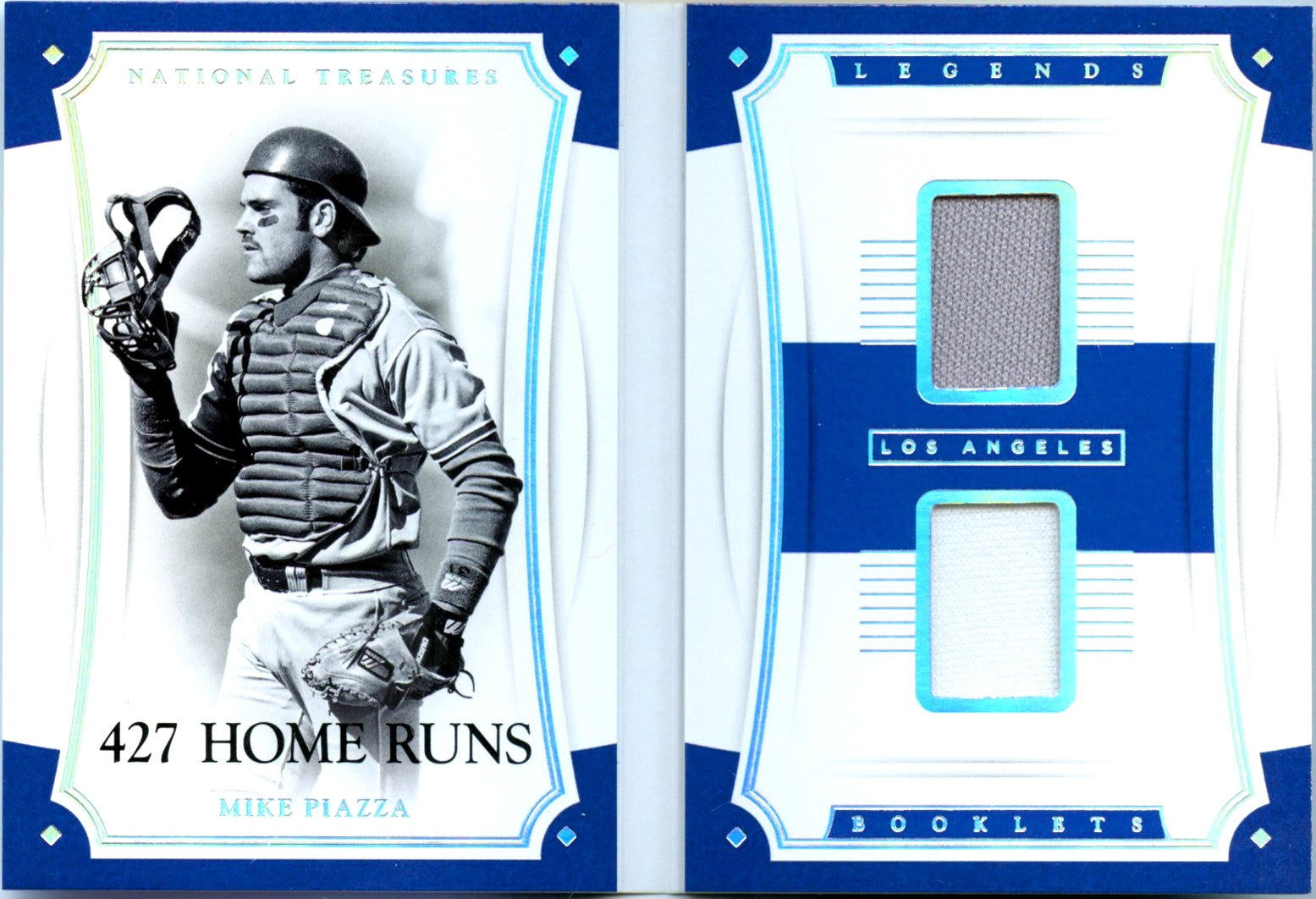 Mike Piazza 2017 National Treasures Booklet Dual Game Used Patch SP 89/99