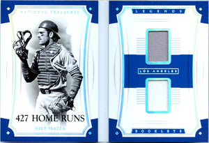 Mike Piazza 2017 National Treasures Booklet Dual Game Used Patch SP 89/99