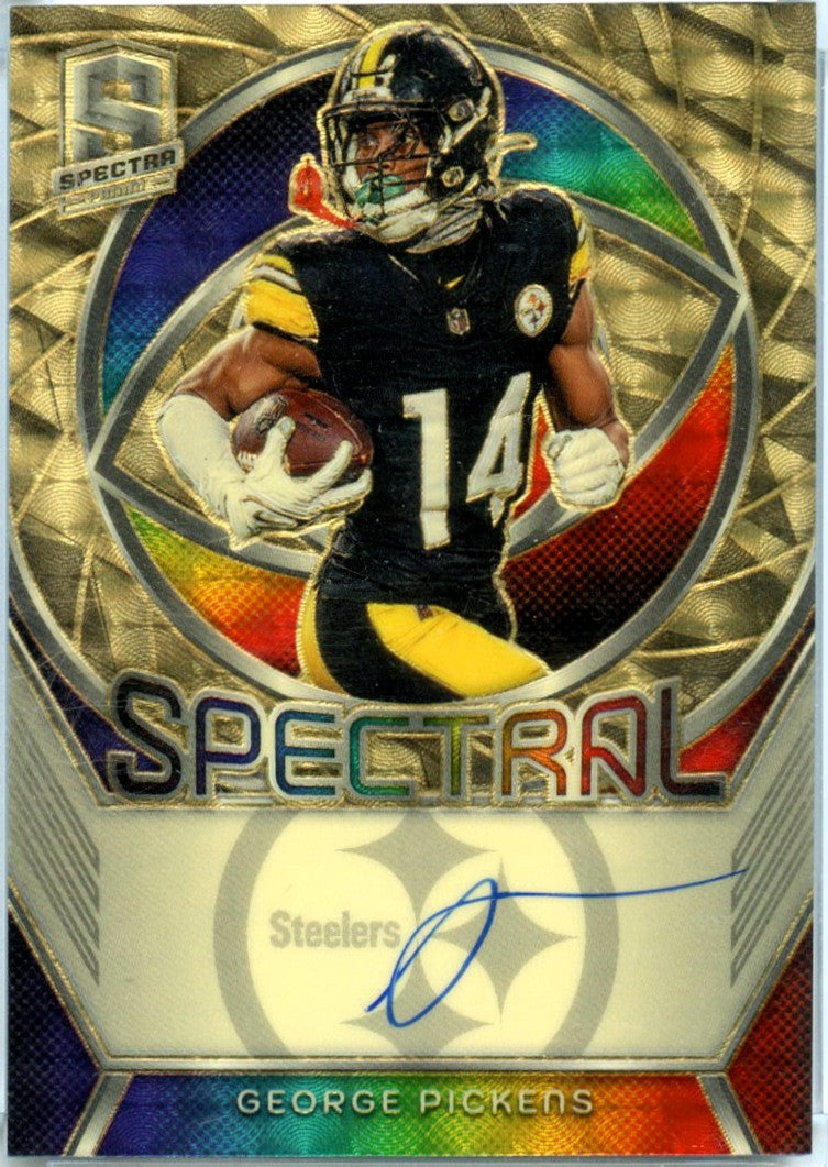 George Pickens 2024 Panini Spectra Gold Vinyl Spectral Auto SP 1/1
