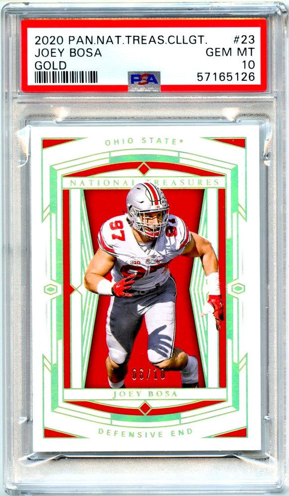 Product Joey Bosa 2020 National Treasures Collegiate Gold SP 6/10 PSA 10 Link