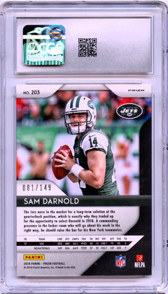 Sam Darnold RC 2018 Panini Prizm Red Wave Rookie SP 81/149 CGC 9-2