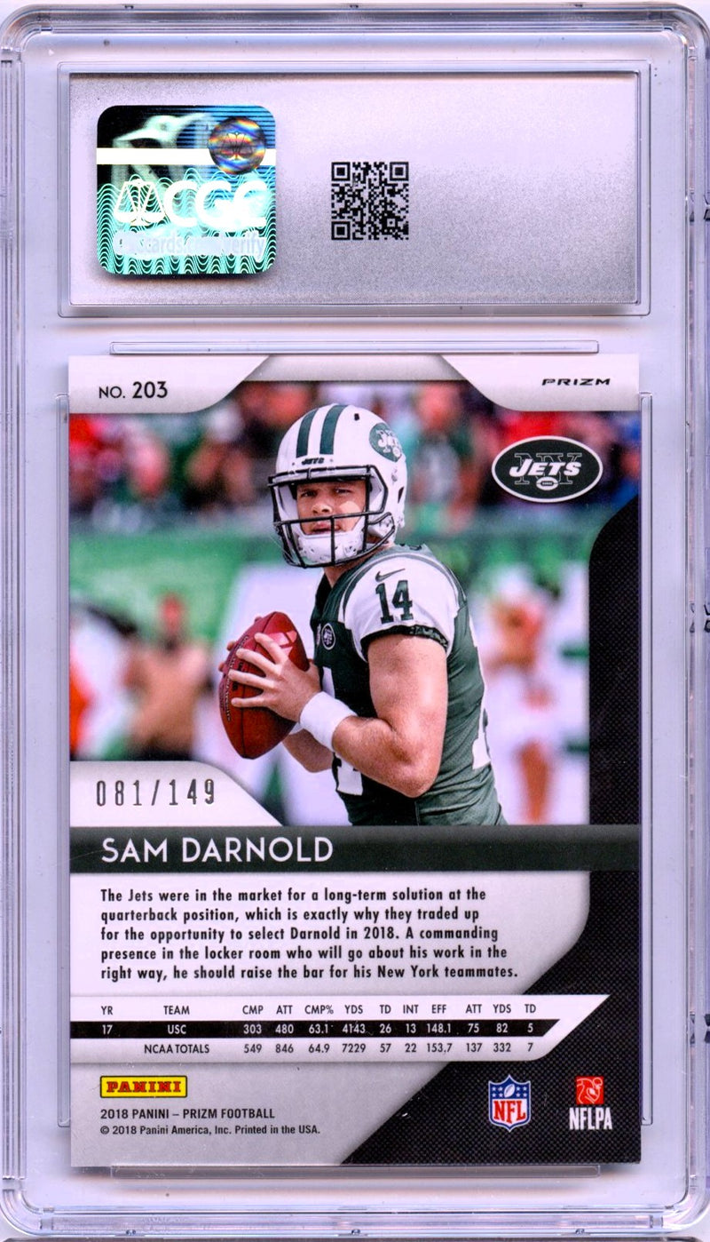 Sam Darnold RC 2018 Panini Prizm Red Wave Rookie SP 81/149 CGC 9-2