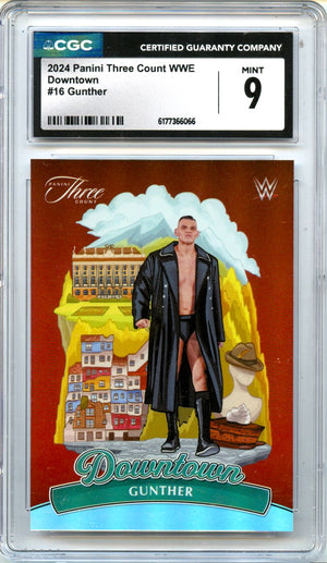 Gunther 2024 Panini Three Count WWE Downtown! SSP #16 CGC 9