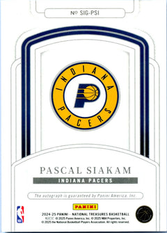 Pascal Siakam 2024-25 National Treasures Signature On Card Auto SP 75/75-2