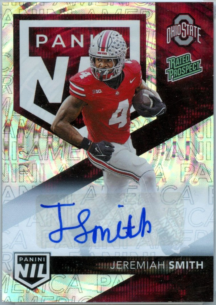 Jeremiah Smith RC 2024 Panini OSU Spokes Rated Prospect Rookie Auto SP 2/25-1