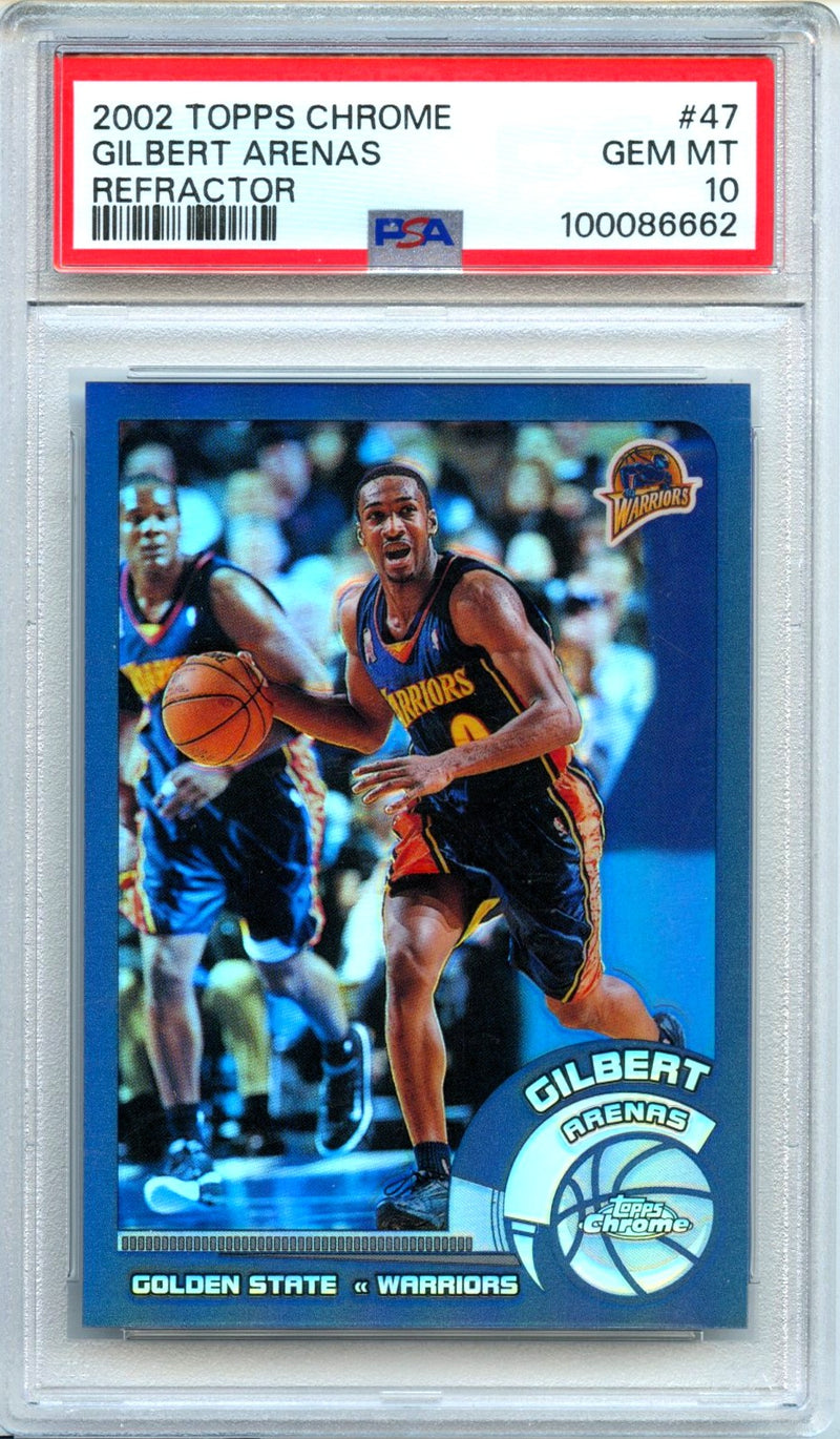 Gilbert Arenas 2002-03 Topps Chrome Refractor #47 PSA 10-1
