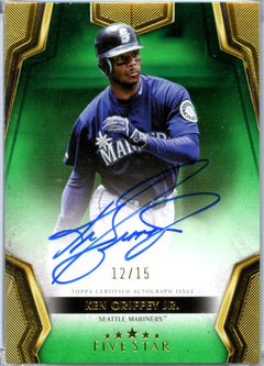 Ken Griffey Jr 2024 Topps Five Star Signatures Green Auto SP 12/15-1