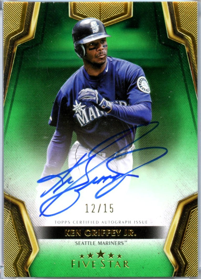 Ken Griffey Jr 2024 Topps Five Star Signatures Green Auto SP 12/15-1
