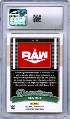 Gunther 2024 Panini Three Count WWE Downtown! SSP #16 CGC 9-2