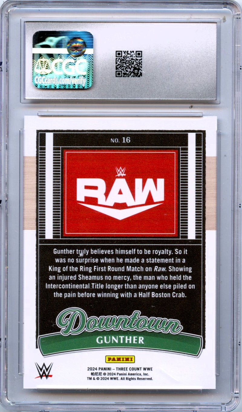 Gunther 2024 Panini Three Count WWE Downtown! SSP #16 CGC 9-2