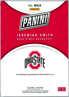 Jeremiah Smith RC 2024 Panini OSU Spokes Rated Prospect Rookie Auto SP 2/25-2