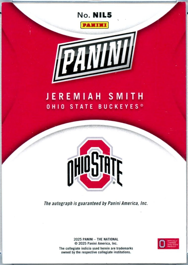 Jeremiah Smith RC 2024 Panini OSU Spokes Rated Prospect Rookie Auto SP 2/25-2
