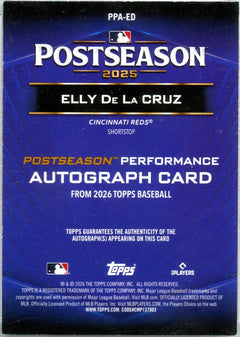 Elly De La Cruz 2026 Topps Red Postseason Auto SP 5/5-2
