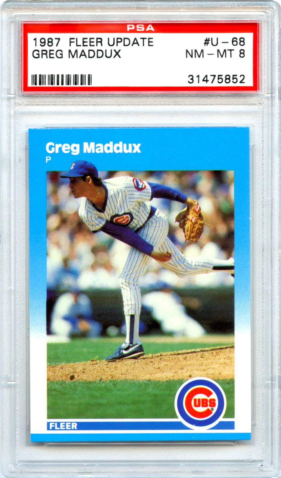 Greg Maddux 1987 Fleer Update Baseball PSA 8