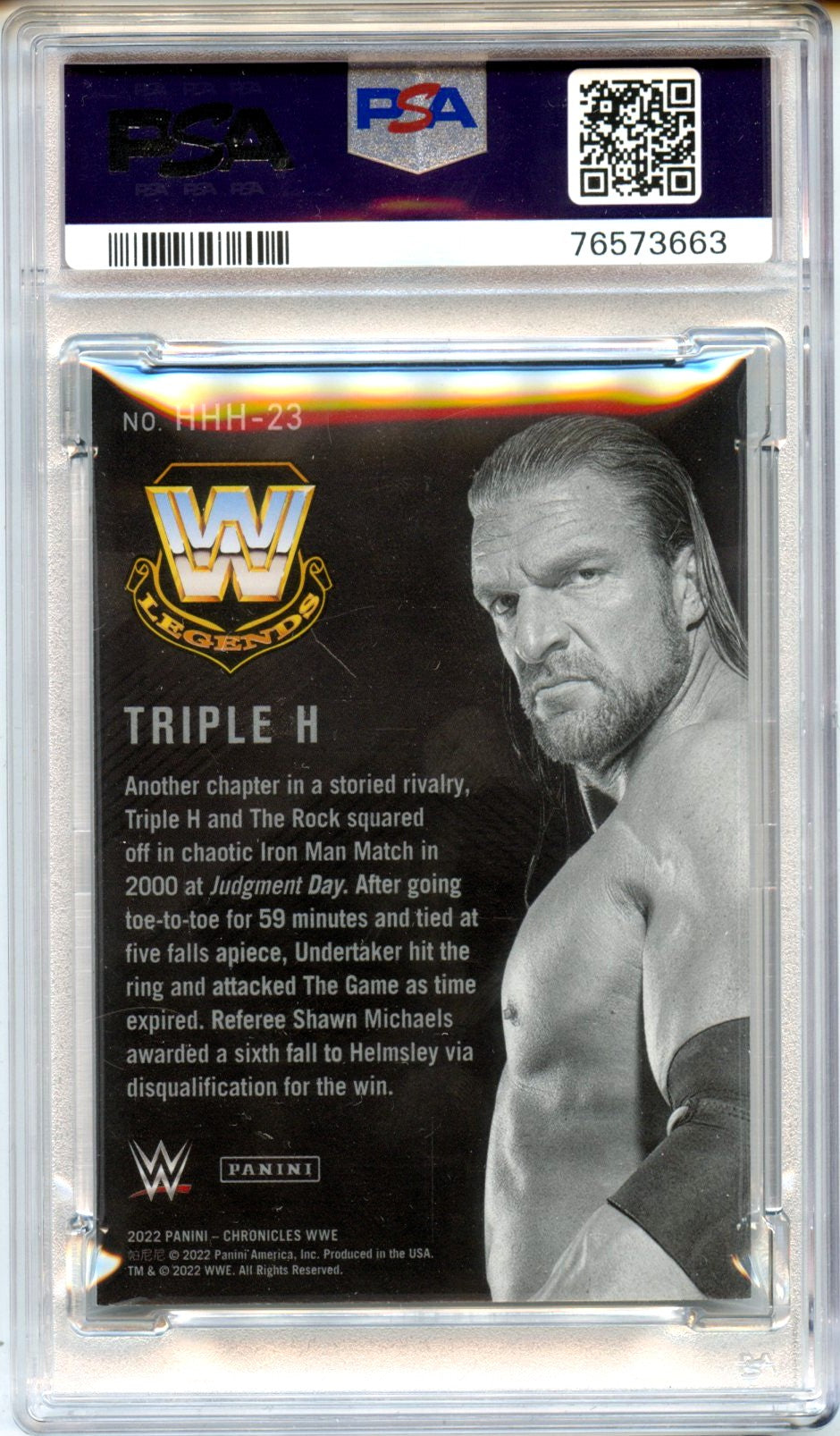 Triple H 2022 Panini Chronicles WWE It's All About The Game PSA 10