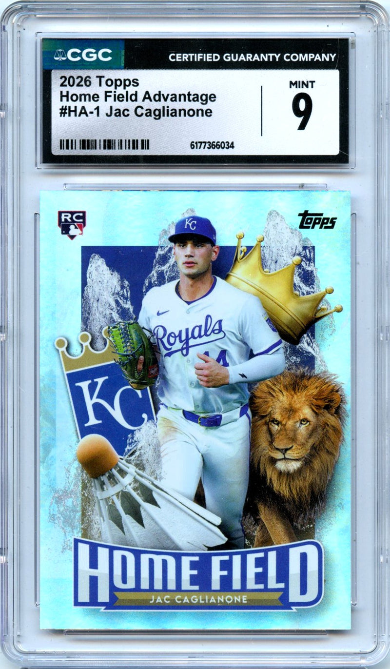 Jac Caglianone RC 2026 Topps Home Field Advantage Rookie SSP CGC 9-1