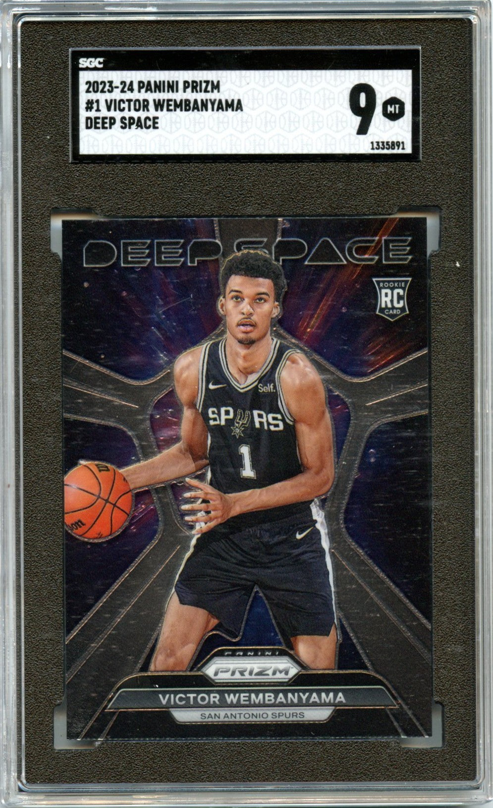 Victor Wembanyama RC 2023-24 Panini Prizm Deep Space Rookie #1 SGC 9