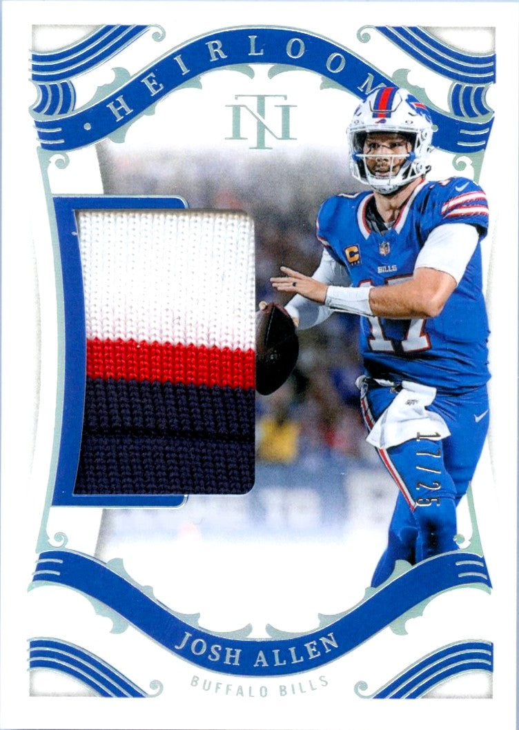 Josh Allen 2025 National Treasures Heirloom Patch Jersey # SP 17/25-1