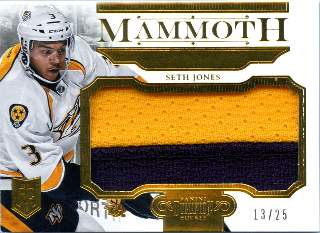 Seth Jones RC 2013-14 Panini Dominion Rookie Mammoth Patch SP 13/25