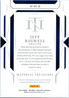 Jeff Bagwell 2024 National Treasures Platinum Game Used Patch SP 1/1-2