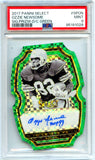 Ozzie Newsome 2017 Panini Select Green Die Cut Prizm Auto SP 3/5 PSA 9