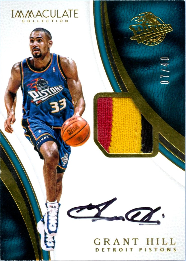 Grant Hill 2016-17 Immaculate Game Used Patch Auto SP 7/40