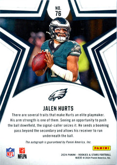 Jalen Hurts 2024 Panini Rookies & Stars Orange Auto SP 7/20-2