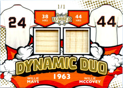 Willie Mays Willie Mccovey 2024 Leaf Lumber Dynamic Duo Game Used Bat Piece SP 1/1-1