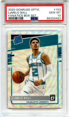 Lamelo Ball RC 2020-21 Donruss Optic Fanatics Box Set Rated Rookie #153 PSA 10-1