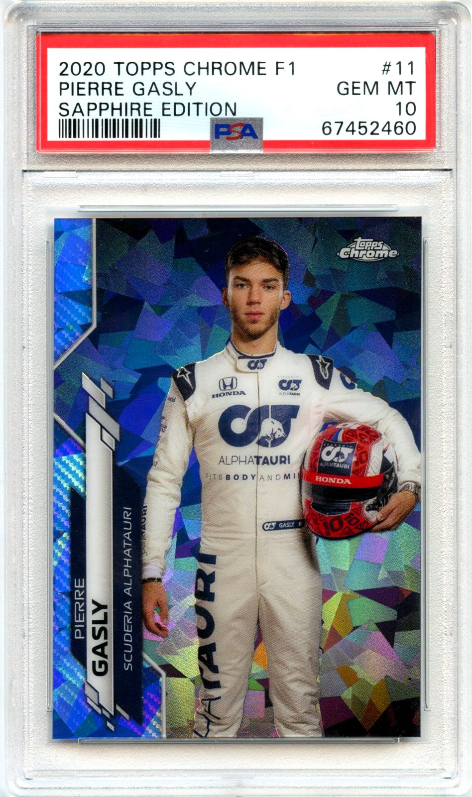 Pierre Gasly 2020 Topps Chrome Sapphire F1 #11 PSA 10