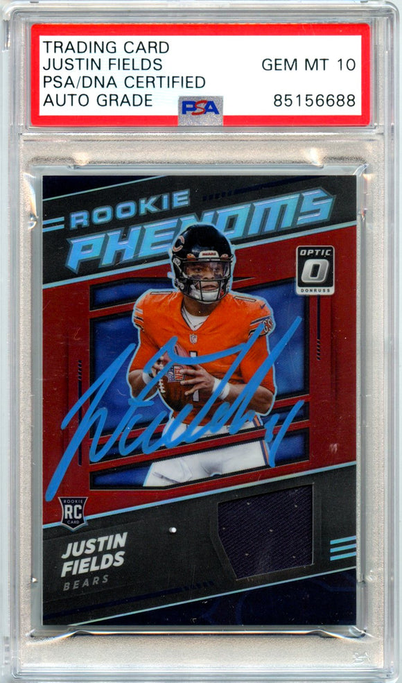 Product Justin Fields RC 2021 Donruss Optic Red Rookie Phenom Patch In Person Auto PSA 10 Link