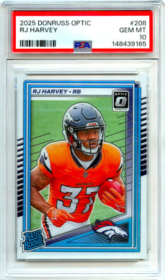 Rj Harvey RC 2025 Donruss Optic Rated Rookie #208 PSA 10-1