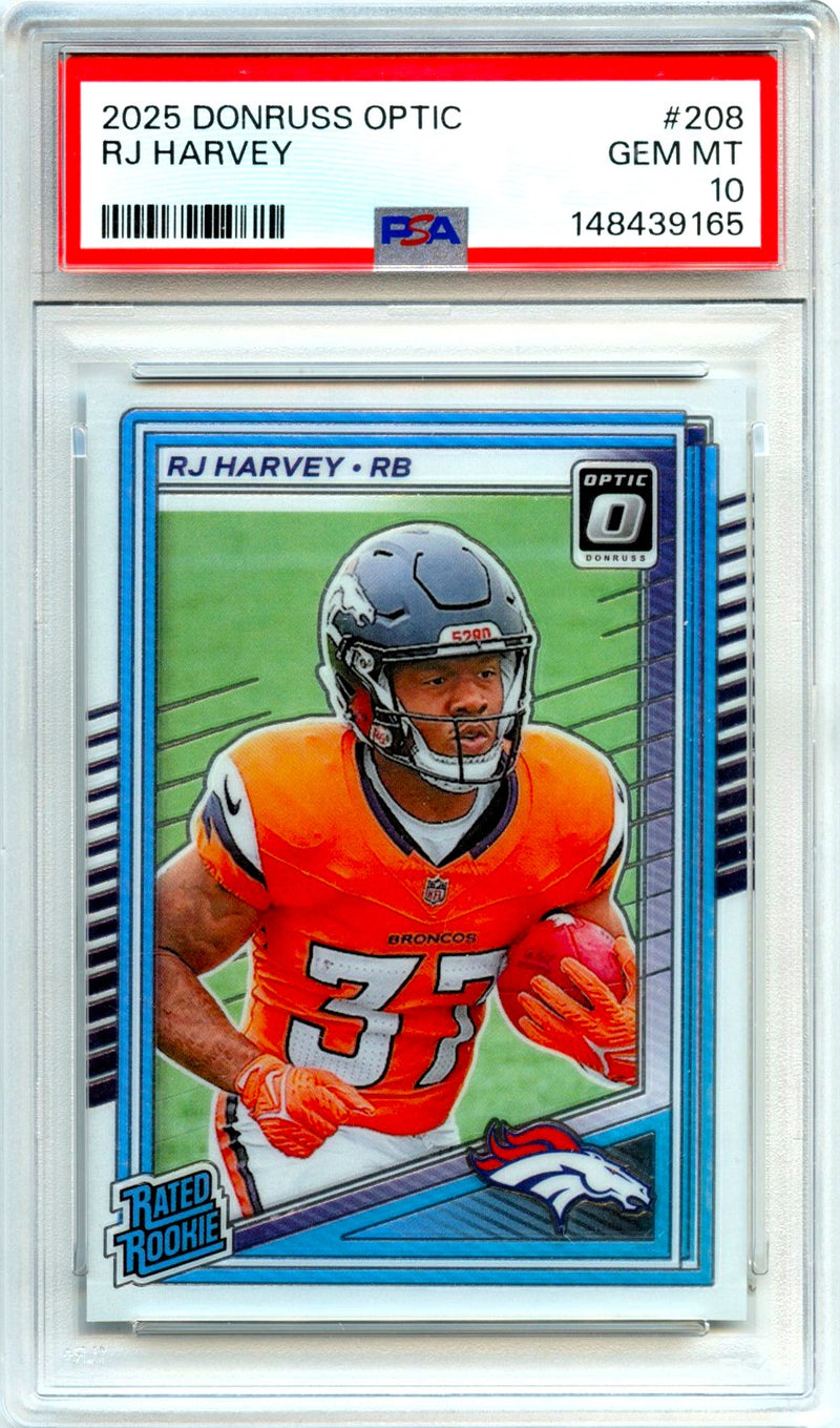 Rj Harvey RC 2025 Donruss Optic Rated Rookie #208 PSA 10-1