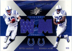 Peyton Manning Edgerrin James 2004 Upper Deck Winning Materials Dual Game Used Patch-1
