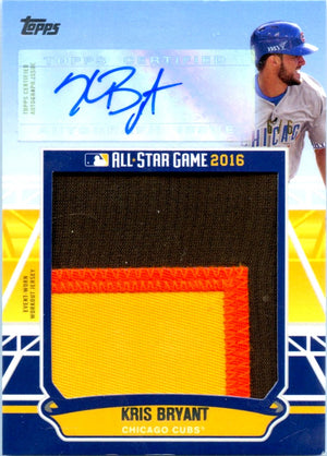 Kris Bryant 2016 Topps All Star Game Event Used Patch Auto SP 6/6