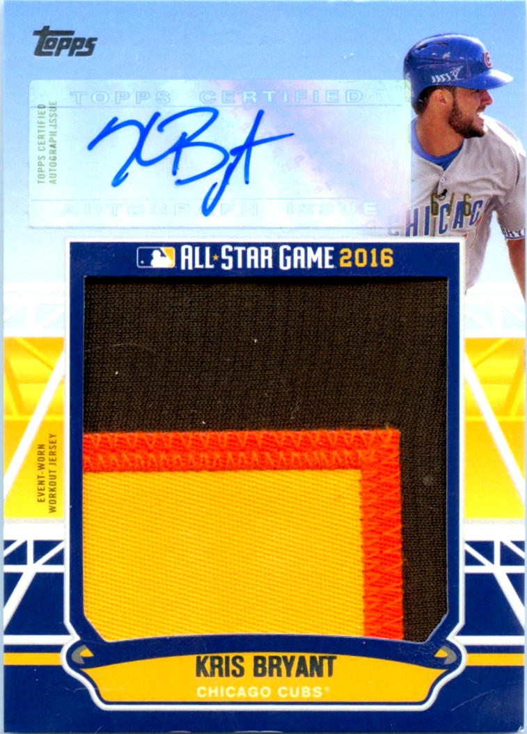 Kris Bryant 2016 Topps All Star Game Event Used Patch Auto SP 6/6-1