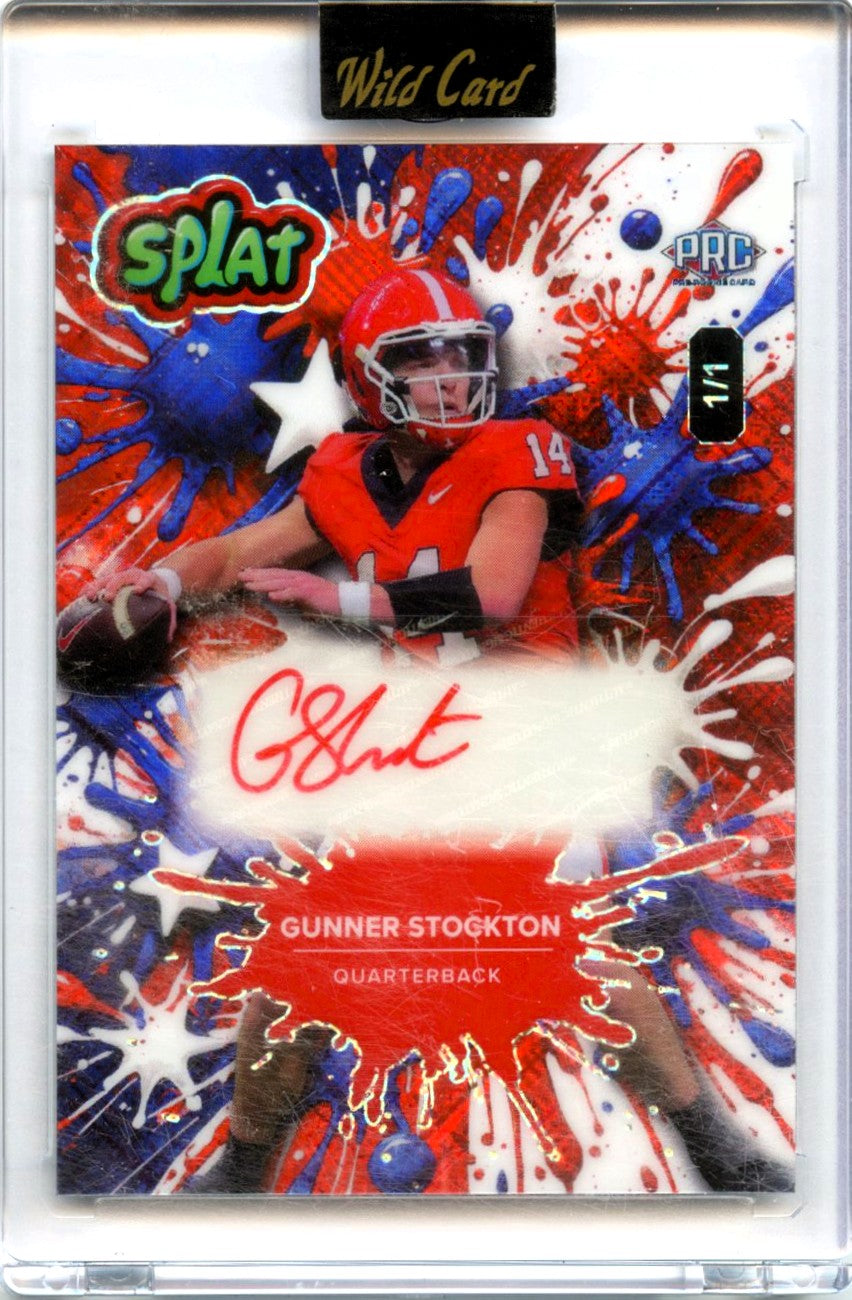 Gunner Stockton RC 2025 Wild Card Red White Blue Splat Rookie Auto SP 1/1