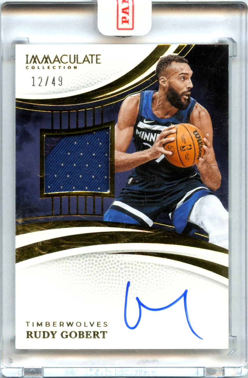 Rudy Gobert 2024-25 Immaculate Game Used Jersey Patch Auto SP 12/49-1