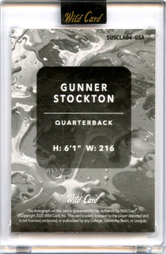 Gunner Stockton RC 2025 Wild Card Red White Blue Splat Rookie Auto SP 1/1-2
