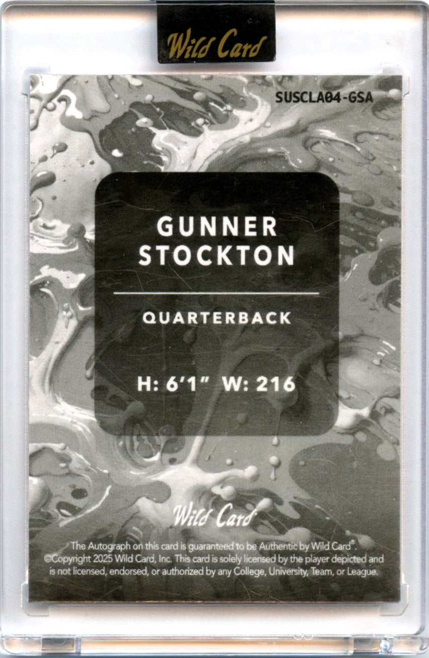 Gunner Stockton RC 2025 Wild Card Red White Blue Splat Rookie Auto SP 1/1