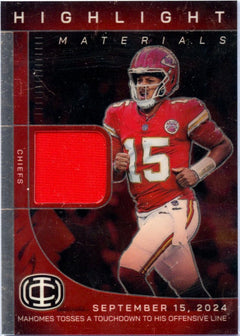 Patrick Mahomes II 2025 Panini Icon Collection Highlight Material Jersey Patch #5-1