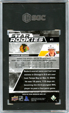 Connor Bedard RC 2023-24 Upper Deck Star Rookie #1 SGC 9.5-2