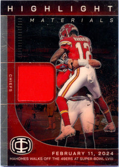 Patrick Mahomes II 2025 Panini Icon Collection Highlight Material Jersey Patch #4-1