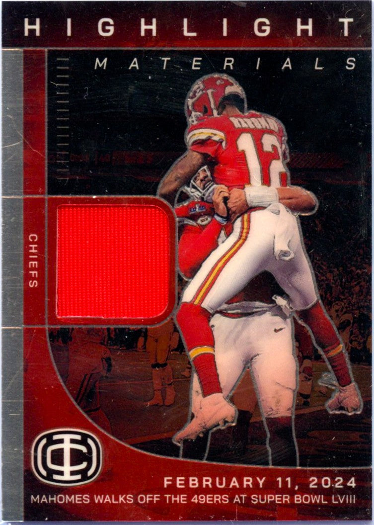 Patrick Mahomes II 2025 Panini Icon Collection Highlight Material Jersey Patch #4-1