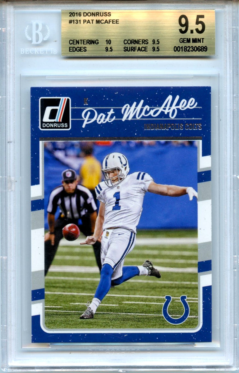 Pat Mcafee 2016 Donruss Football #131 BGS 9.5-1