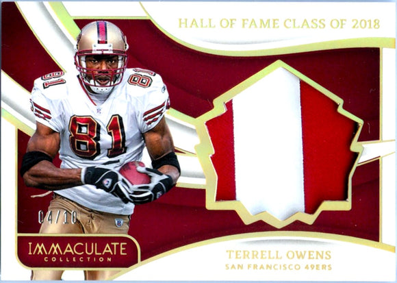 Product Terrell Owens 2024 Immaculate Gold Hall Of Fame Class Of 2018 Patch SP 4/10 Link